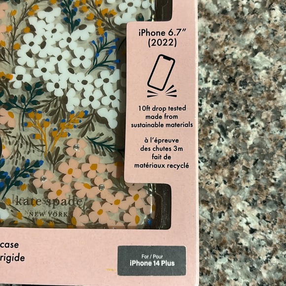NWT Kate spade floral flowers rhinestones iPhone 14 Plus case MagSafe - Picture 3 of 4